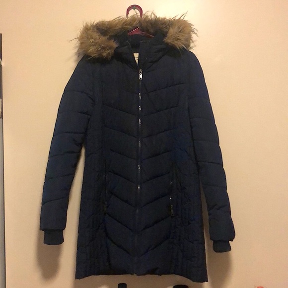 Tommy Hilfiger Jackets & Blazers - Navy Tommy Hilfiger 3/4 Winter Coat with Fur Hood